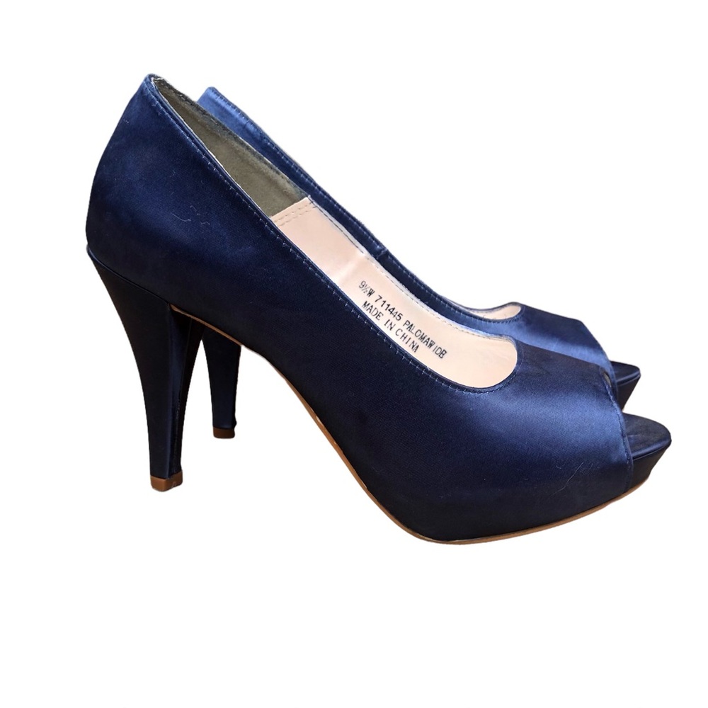 Womens Satin Navy Heels